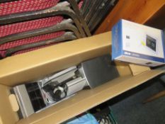 A PIONEER SOUND SYSTEM AND A BOXED DIGITAL CLOCK