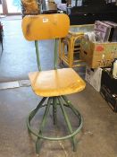 A RETRO INDUSTRIAL STYLE SWIVEL CHAIR