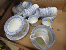 A TRAY OF ROYAL VALE BLUE AND WHITE CHINA
