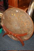 A LARGE EASTERN COPPER TOPPED TABLE