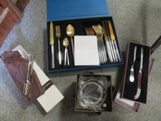 A COLLECTION OF BOXED CUTLERY TO INCLUDE A 24 PIECE CHRISTIANE LENEIEUX SET