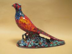 A LARGE SIGNED ANITA HARRIS ART POTTERY FIGURE OF A PHEASANT