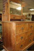 AN ANTIQUE VICTORIAN STRIPPED DRESSING TABLE A/F W- 97 CM