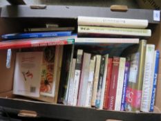 A TRAY OF MOSTLY MODERN BOOKS