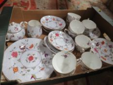 A TRAY OF CROWN STAFFORDSHIRE 592627 PATTERN CHINA