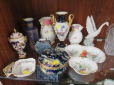 A COLLECTION OF ASSORTED CERAMICS TO INCLUDE A NAO DUCK FIGURE, WILTON WARE VASE, HENRIOT QUIMPER