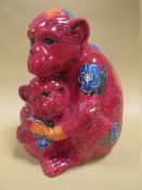 A LARGE ANITA HARRIS ART POTTERY FIGURE GROUP OF MONKEYS