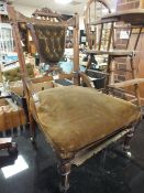 AN EDWARDIAN BEDROOM CHAIR