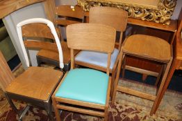 FIVE ASSORTED MODERN CHAIRS AND A STOOL (5)