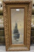 AN ANTIQUE GILT FRAMED WATERCOLOUR OF A SHIP SIGNED W.L. TURNER 1901