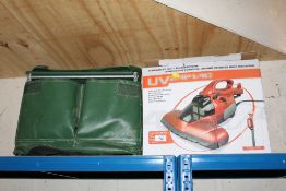 A BOXED VAC (UNCHECKED) PLUS A FISHING BOX