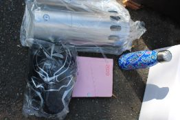 A MIXED CAGE TO INCLUDE SUNDRIES, STATIONARY, SMOKING BINS ETC