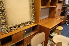 A LARGE RETRO DANISH TEAK BOOKCASE, COMPUTER BASE ETC (3)
