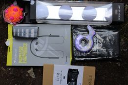 A MIXED CAGE TO INCLUDE PHONE CASES, SUNDRIES, TOYS ETC