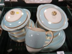 A TRAY OF POLKA DOT PATTERN GRAYS POTTERY DINNERWARE