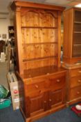 A MODERN HONEY PINE DRESSER W- 93 CM X H- 206 CM