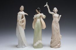 THREE ROYAL DOULTON REFLECTIONS FIGURES CONSISTING OF CHERRY BLOSSOM, Charisma and Paradise, H 35 c
