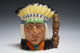 ROYAL DOULTON CHARACTER JUG - NORTH AMERICAN INDIAN D96786, H 20 cm