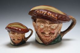 TWO ROYAL DOULTON CHARACTER JUGS - DRAKE, consisting of medium and large, H 14 cmCondition R