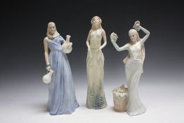 THREE ROYAL DOULTON REFLECTIONS FIGURES CONSISTING OF AUTUMN GLORY, Water Maiden and Morning Glory