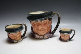 THREE GRADUATING ROYAL DOULTON CHARACTER JUGS - TONY WELLER, consisting of small, medium and large