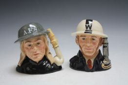 TWO LIMITED EDITION ROYAL DOULTON CHARACTER JUGS - AUXILIARY FIREMAN D6887 AND A.R.P.WARDEN D6872,