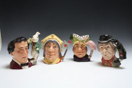 FOUR ROYAL DOULTON ALICE IN WONDERLAND CHARACTER JUGS, consisting of Lewis Carroll d7096, The Walru