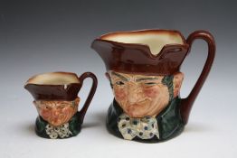 TWO ROYAL DOULTON CHARACTER JUGS - OLD CHARLEY, consisting of medium and large, H 15.5 cmCon