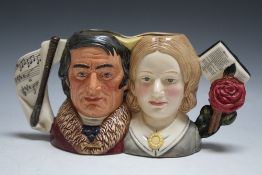 ROYAL DOULTON DOUBLE CHARACTER JUG - JANE EYRE AND MR ROCHESTER D7115, limited edition number 700,H
