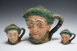 THREE GRADUATING ROYAL DOULTON CHARACTER JUGS - OWD MAC, consisting of small, medium and large, H 1