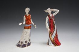 TWO ROYAL CROWN DERBY FIGURES, Penelope and Athena, H 23 cm
