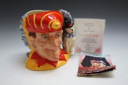 LIMITED EDITION ROYAL DOULTON DOUBLE SIDED CHARACTER JUG - PUNCH & JUDY D6946, number 331 with cer