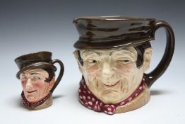 TWO ROYAL DOULTON CHARACTER JUGS - SAM WELLER, consisting of medium and large, H 13.5 cm