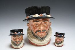 THREE GRADUATING ROYAL DOULTON CHARACTER JUGS - BEEFEATER, consisting of small, medium D6233 and la