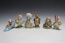 SIX BEATRIX POTTER GOLD STAMP FIGURES, to include Mr Benjamin Bunny, H 11.5 cmCondition Rep