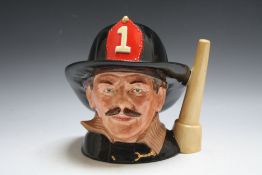 ROYAL DOULTON CHARACTER JUG - THE FIREMAN D6697, H 19 cm