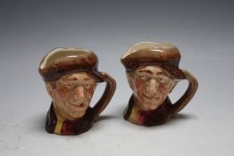 TWO ROYAL DOULTON CHARACTER JUGS - ARRY WITH PEARLY BUTTONS, small, H 5.5 cmCondition Repor