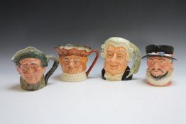 FOUR ASSORTED LARGE ROYAL DOULTON CHARACTER JUGS, consisting of Owd Mac, The Beefeater, The Lawyer