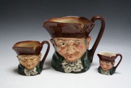THREE GRADUATING ROYAL DOULTON CHARACTER JUGS - OLD CHARLEY, consisting of small, medium and large