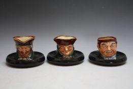 THREE ROYAL DOULTON ASHTRAYS, Dia 10.5 cm