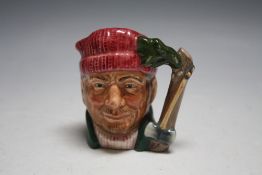 RARE SMALL ROYAL DOULTON CHARACTER JUG - THE LUMBERJACK D6616, H 7 cm