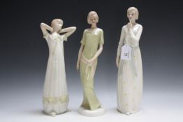THREE ROYAL DOULTON REFLECTIONS FIGURES CONSISTING OF ENIGMA, Daybreak and Pensive, H 33.5 cm