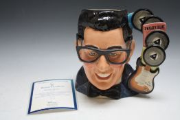 ROYAL DOULTON CHARACTER JUG - BUDDY HOLLY D7100, limited edition number 873 with certificate, H 19.