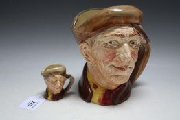 TWO ROYAL DOULTON CHARACTER JUGS - ARRY, consisting of small and large, H 17 cmCondition Rep