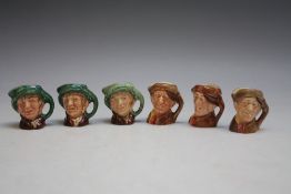 A COLLECTION OF SIX ROYAL DOULTON CHARACTER JUG MINIATURES, consisting of three Pearly Girl and thr