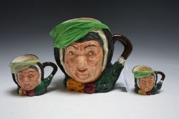 THREE GRADUATING ROYAL DOULTON CHARACTER JUGS - SAIREY GAMP, consisting of small, medium D5451 and