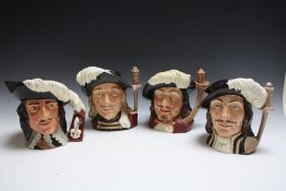 FOUR ROYAL DOULTON MUSKETEER CHARACTER JUGS, consisting of Aramis D6441, Athos D6439, Porthos D6440