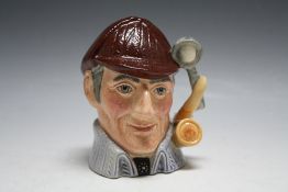 ROYAL DOULTON NOT FOR RESALE CHARACTER JUG - THE SLEUTH, having a blue coat and brown hat, 'The pro