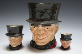THREE GRADUATING ROYAL DOULTON CHARACTER JUGS - JOHN PEEL, consisting of small, medium and large H
