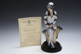 A KEVIN FRANCIS LIMITED EDITION FIGURE 'CLARICE CLIFF CENTENARY' IN SPECIAL BLUE COLOURWAY, number